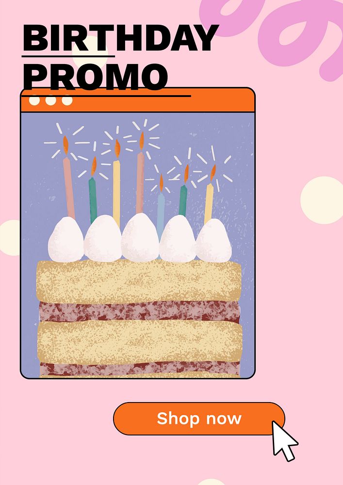 Birthday promo  poster template, editable text and design