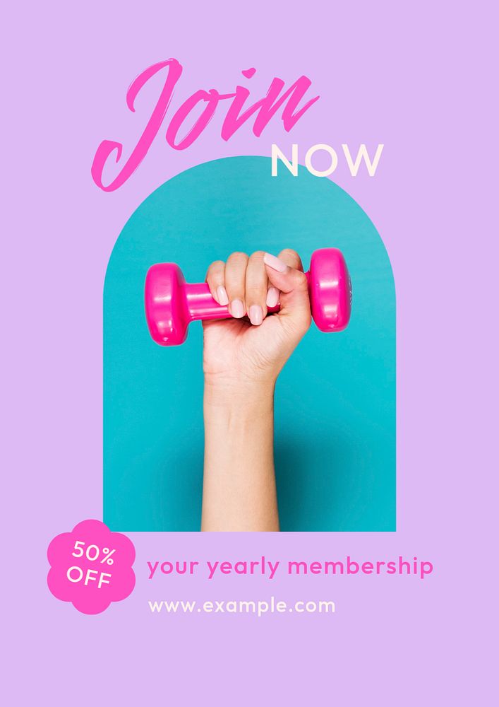 Gym membership  poster template, editable text and design