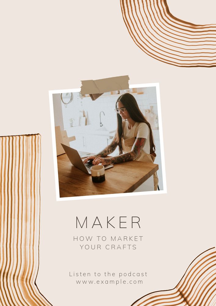 Maker  poster template, editable text and design