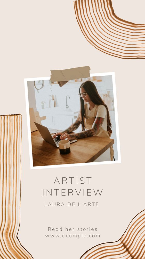 Artist interview  Instagram story template, editable text