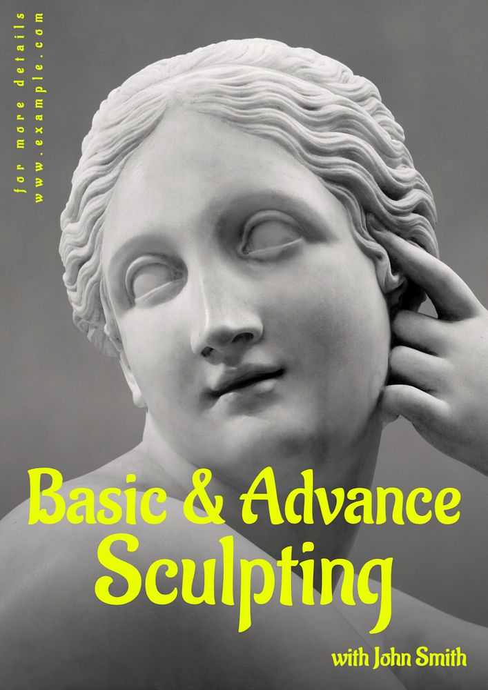 Sculpting class poster template, editable text and design