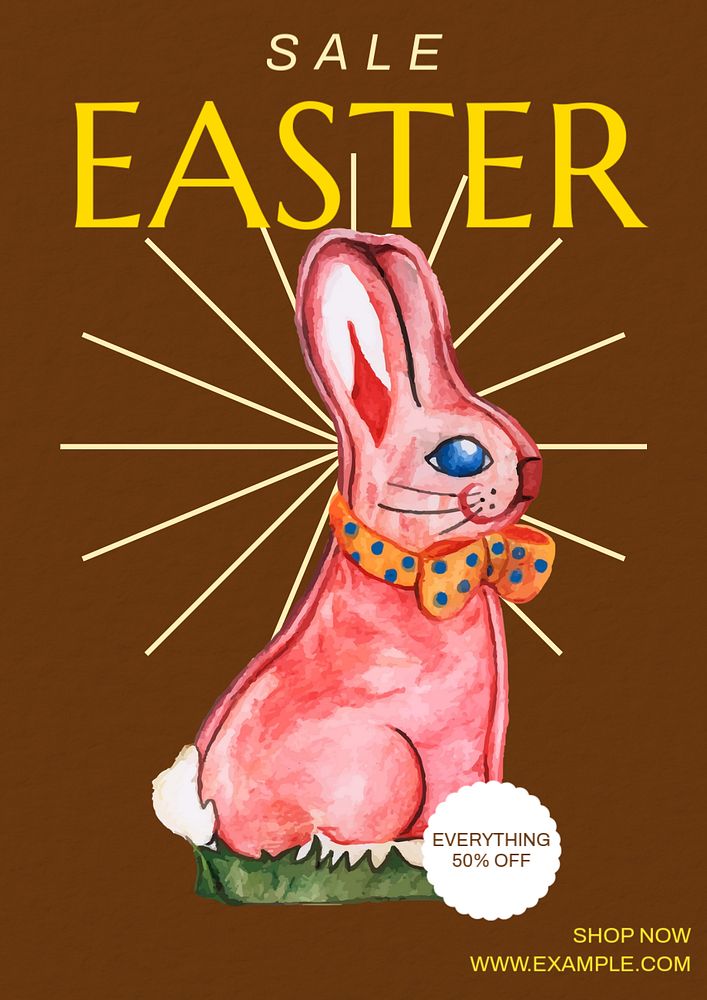 Easter sale  poster template, editable text and design