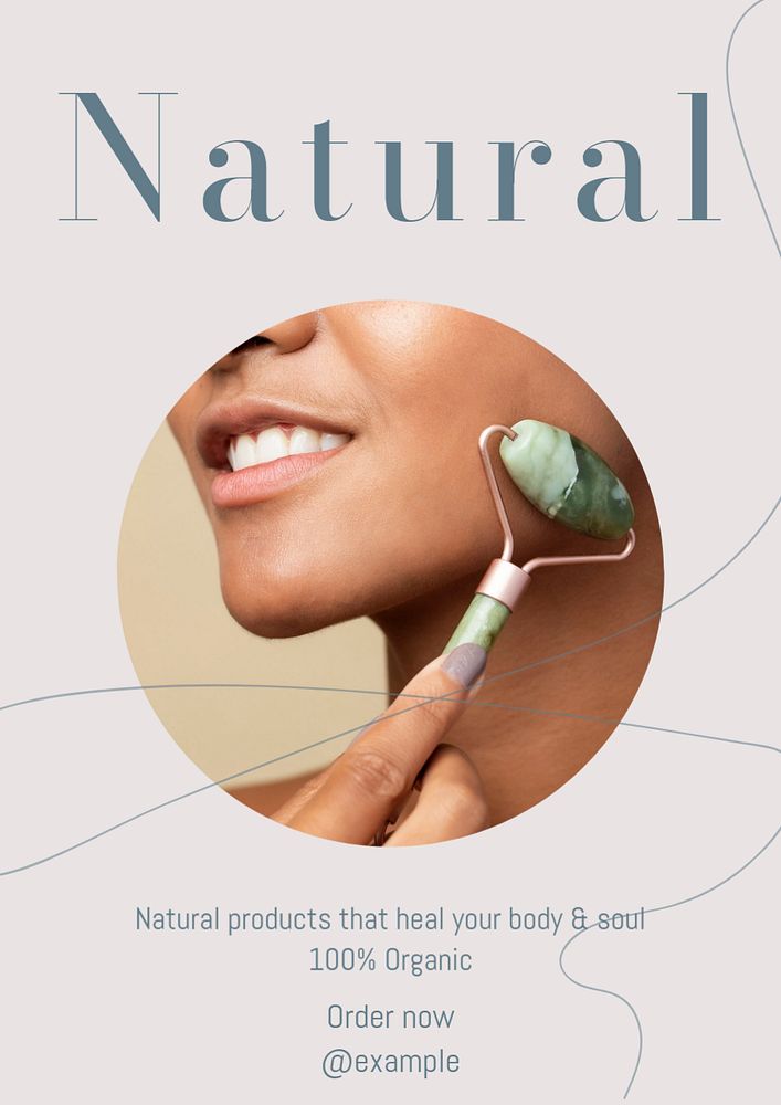 Natural products poster template, editable text and design