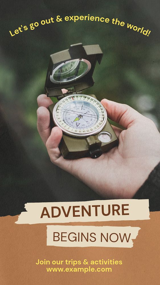 Adventure & travel  Instagram story template, editable text