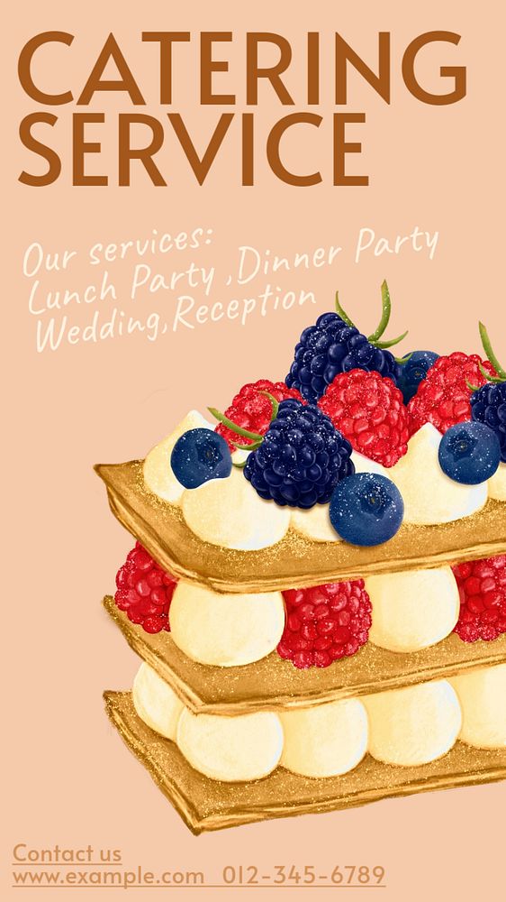 Catering service  Instagram story template, editable text