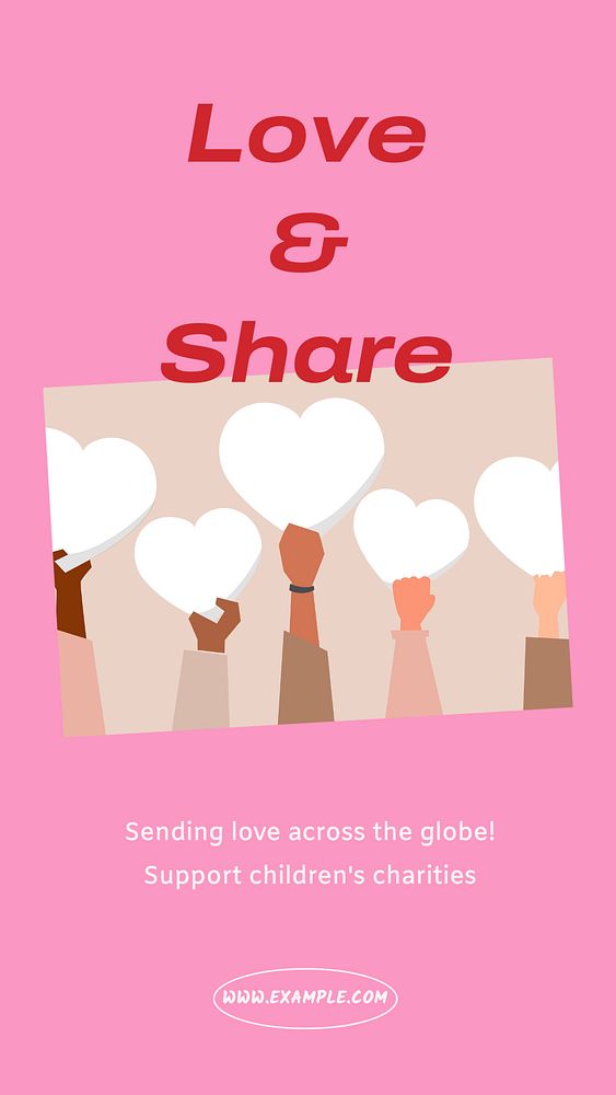 Children charities   Instagram story template, editable text