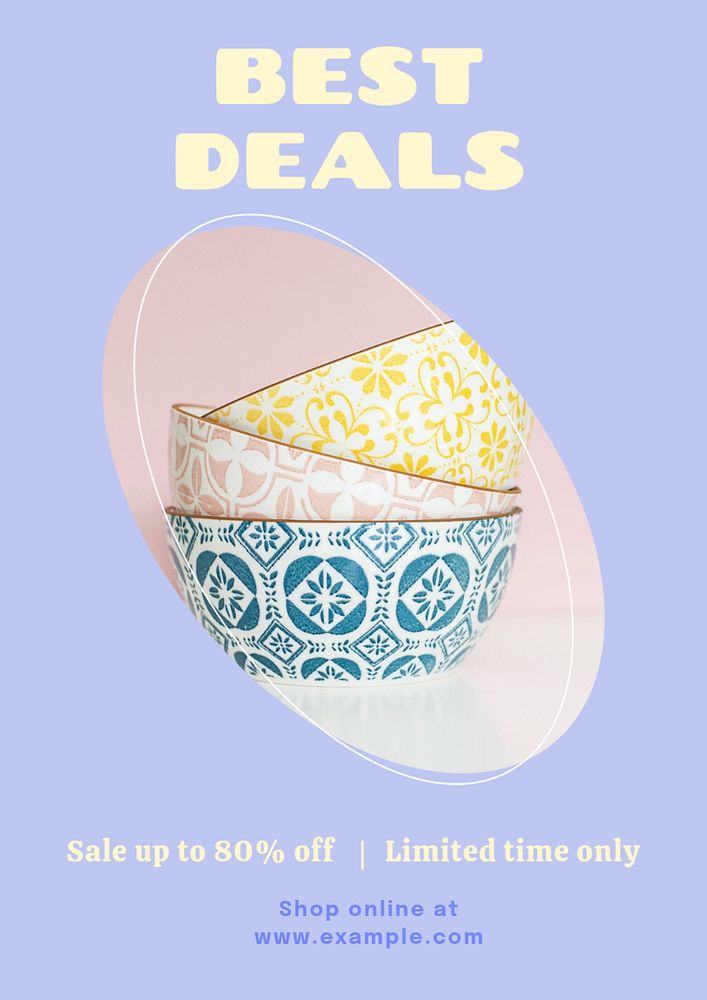 Best deals  poster template, editable text and design