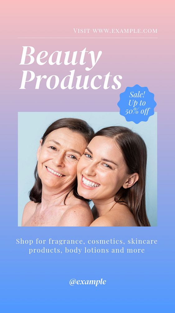 Beauty products  Instagram story template, editable text