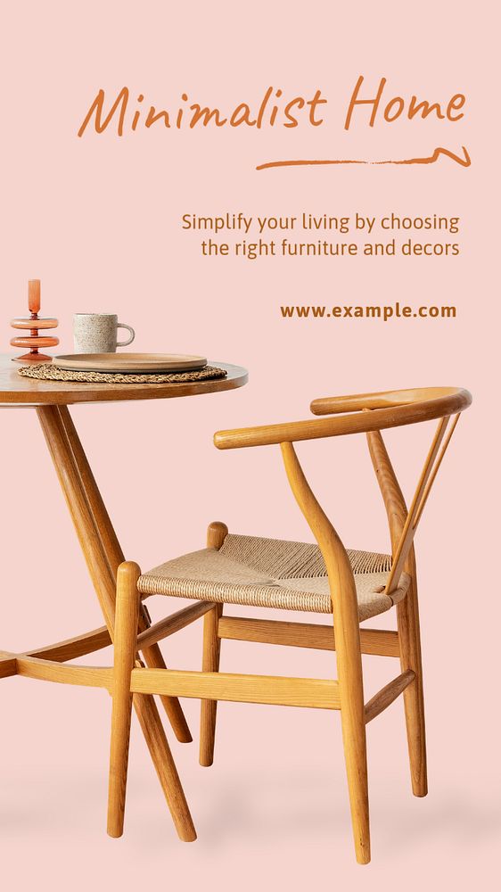Minimalist home decor  Instagram story template, editable text