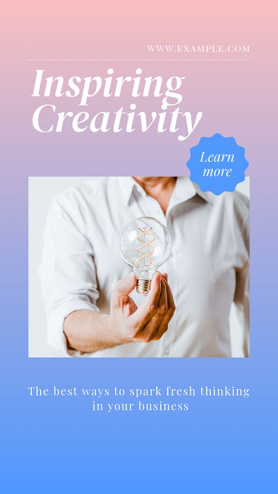 Inspiring creativity  Instagram story template, editable text