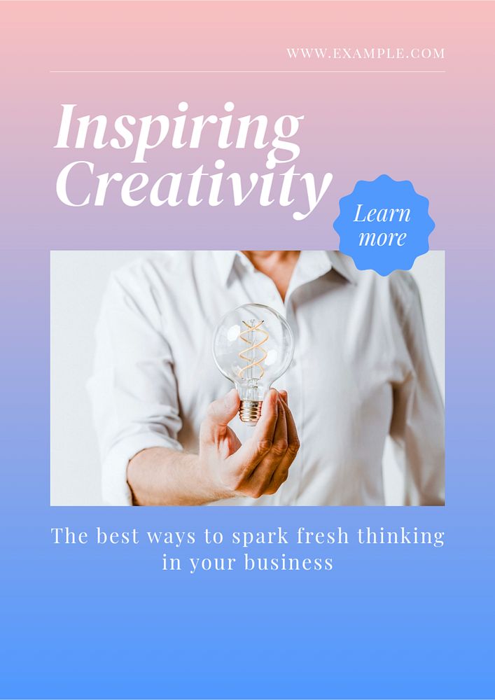 Inspiring creativity  poster template, editable text and design