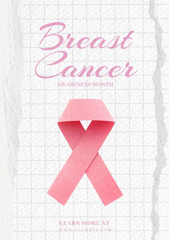 Breast cancer awareness  poster template, editable text and design