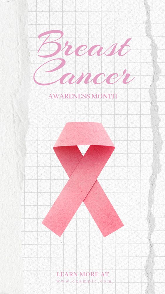 Breast cancer awareness  Instagram story template, editable text