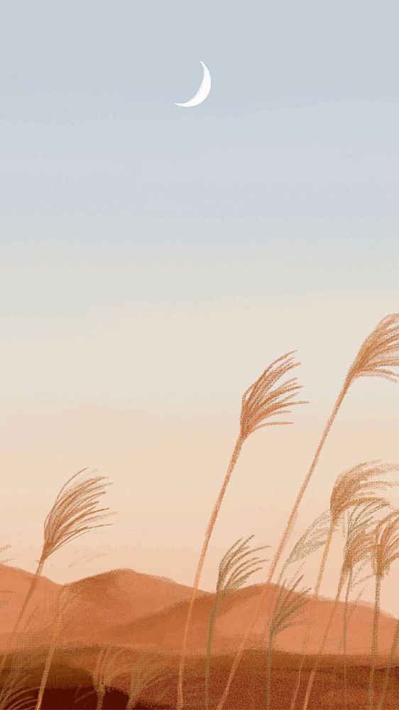 Editable sky desert grass iPhone wallpaper