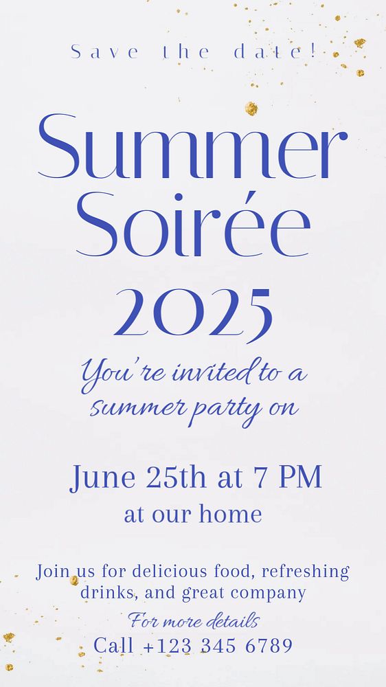 Summer party Instagram story template, editable text