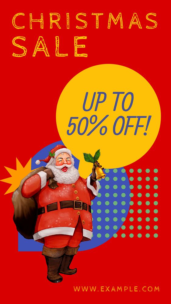 Christmas sale  Instagram story template, editable text