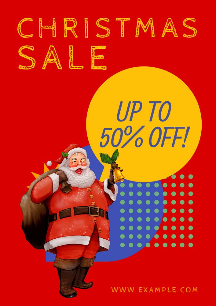 Christmas sale  poster template, editable text and design