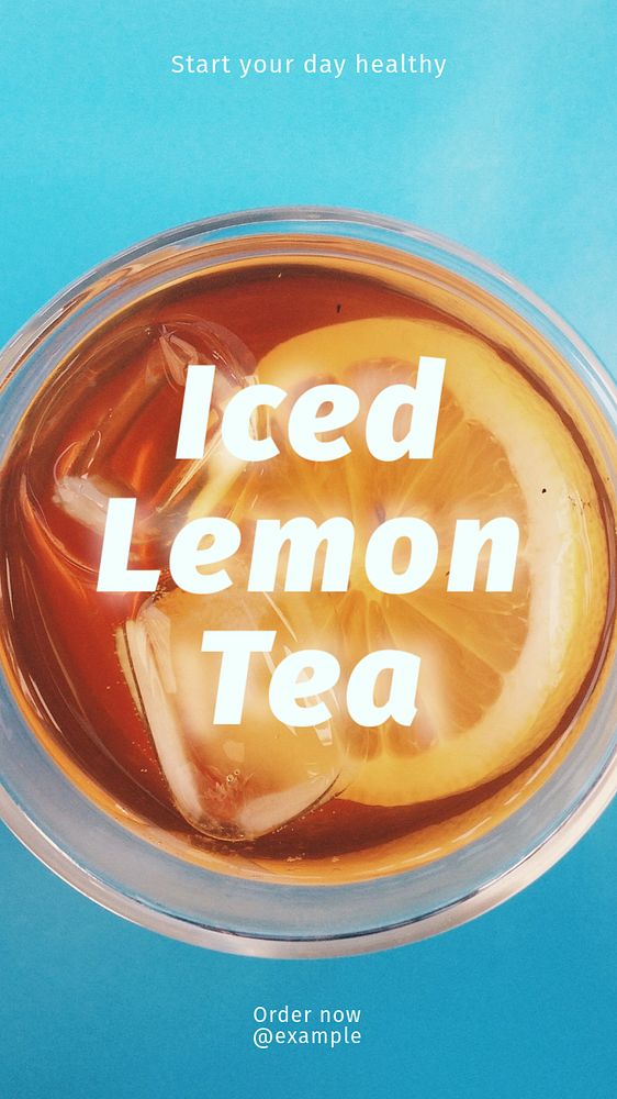 Iced lemon tea Instagram story template, editable text