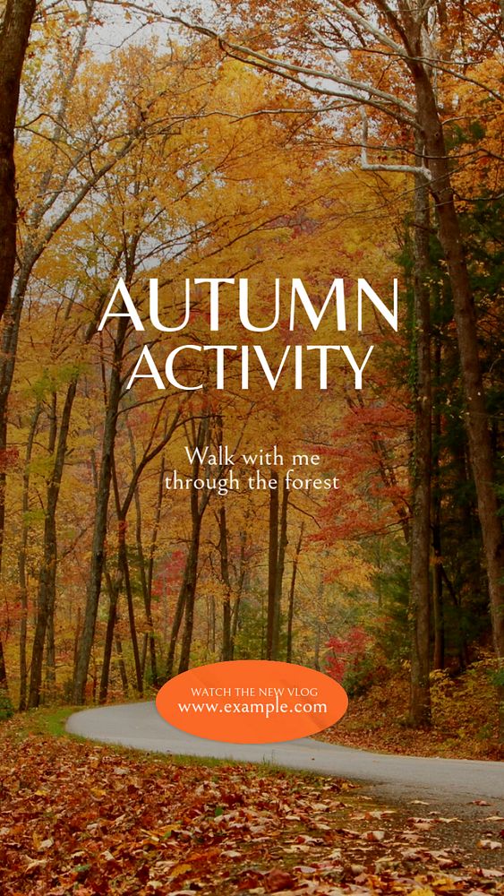 Autumn forest walk Instagram story template, editable text