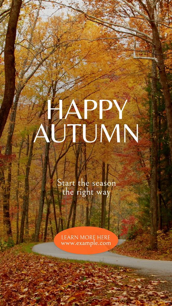 Happy autumn Instagram story template, editable text