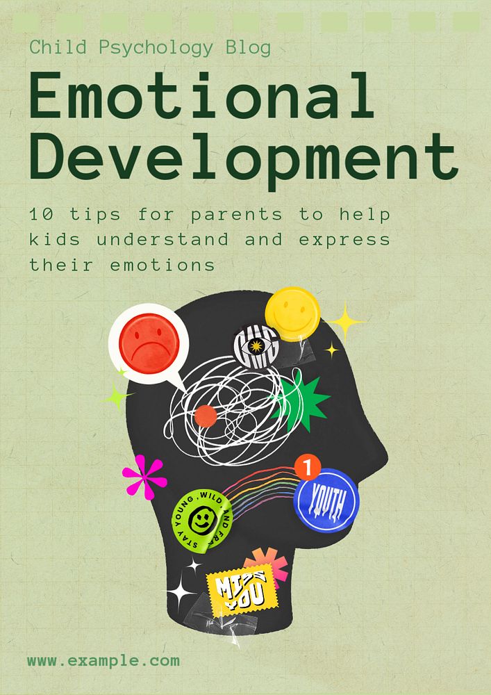 Child psychology  poster template, editable text and design
