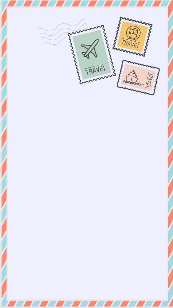 Cute postal envelop iPhone wallpaper, editable design