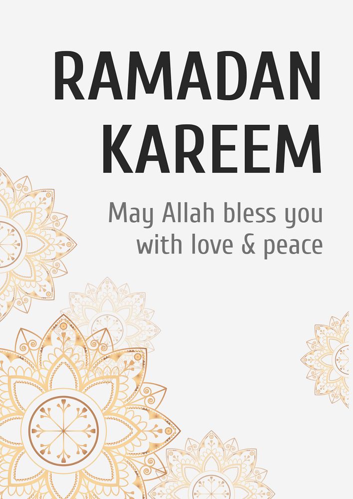 Ramadan Kareem  poster template, editable text and design