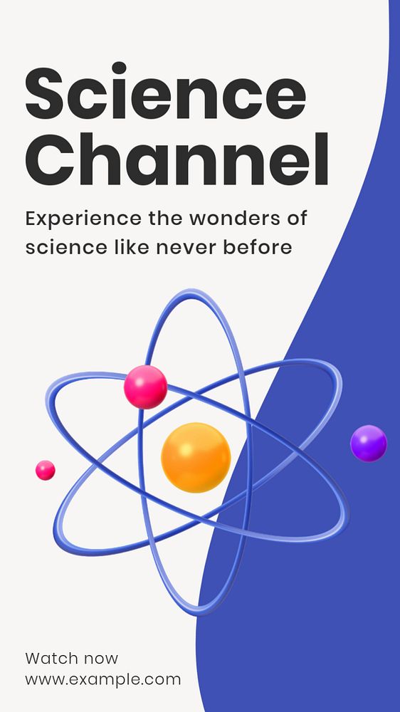 Science channel Instagram story template, editable text