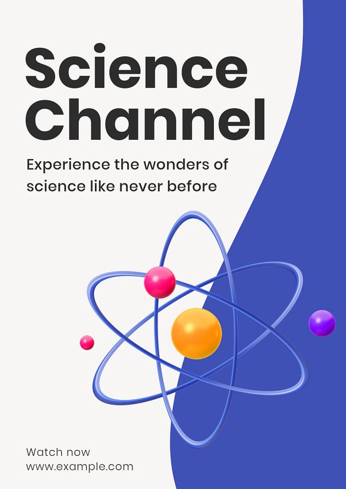 Science channel poster template, editable text and design