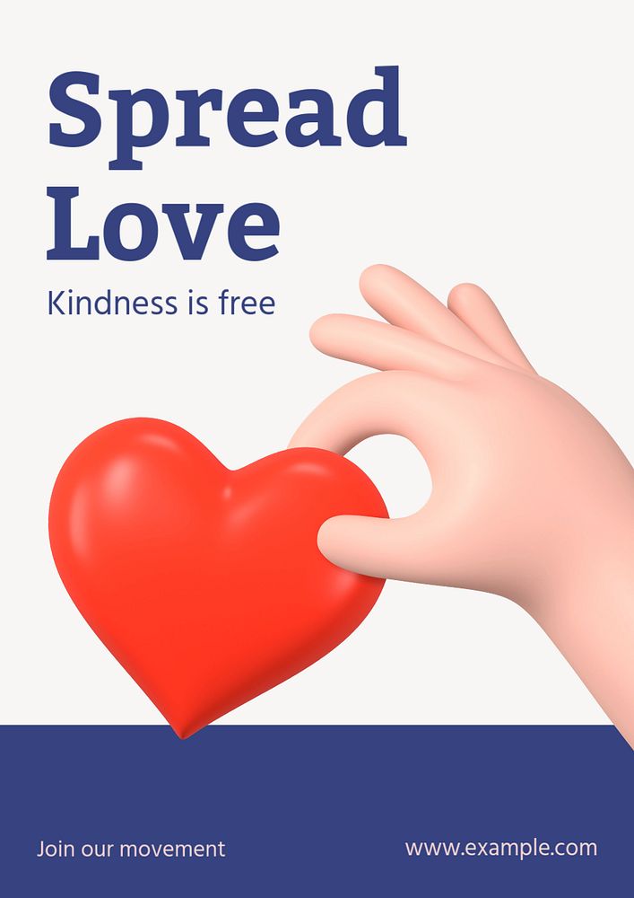 Spread love poster template, editable text and design