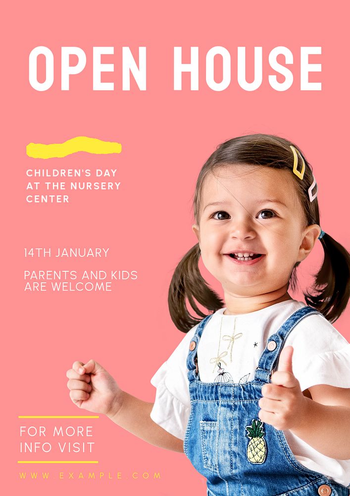 Open house poster template, editable text and design