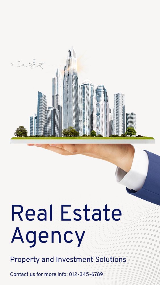 Real estate agency Instagram story template, editable text