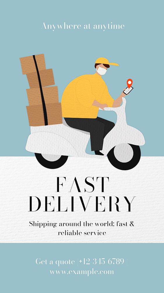 Fast delivery Instagram story template, editable text