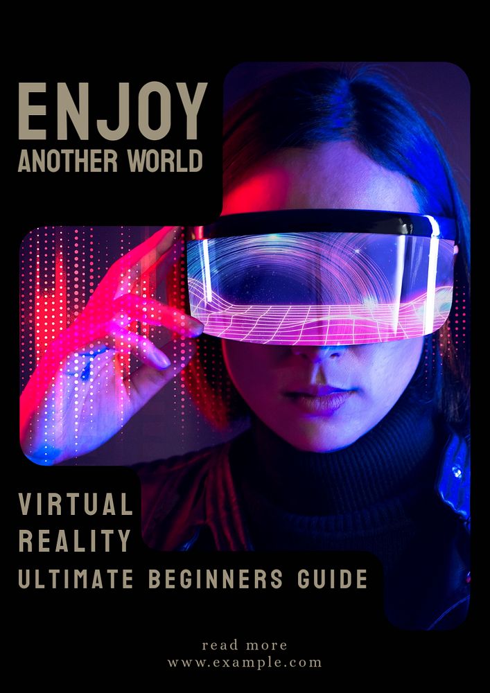 VR guides  poster template, editable text and design