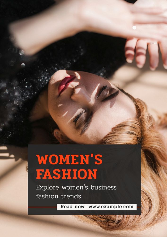 Women's business fashion poster template, editable text and design