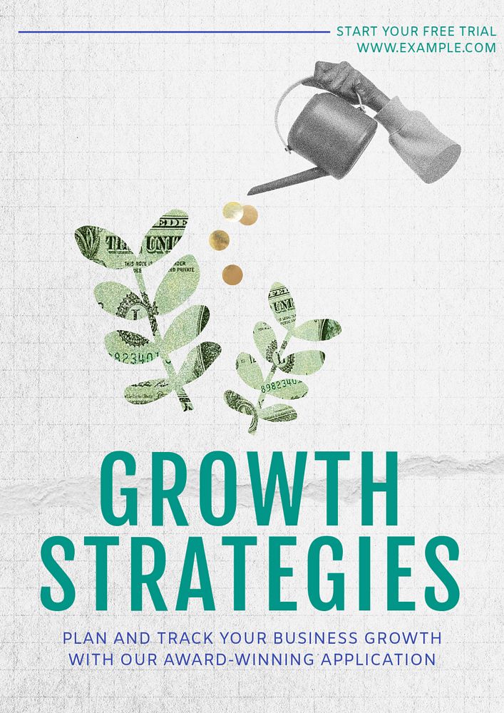 Business growth strategy poster template, editable text and design