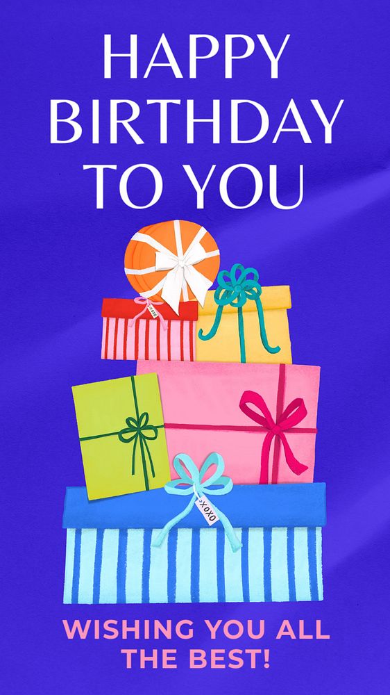 Happy birthday Instagram story template, editable text