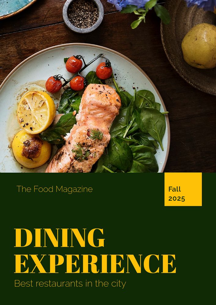 Dining experience poster template, editable text and design