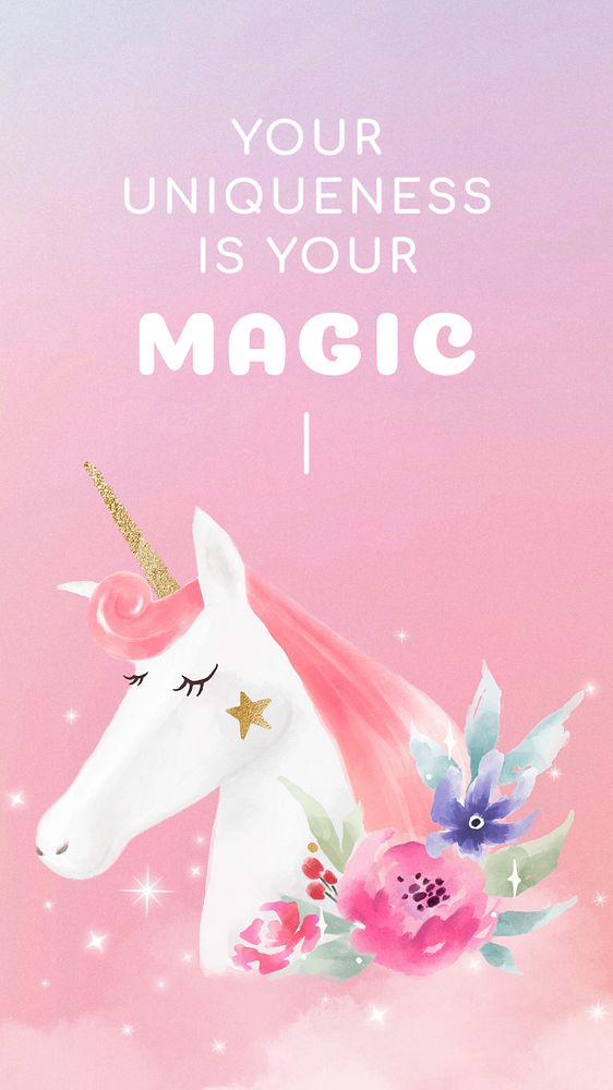 Your uniqueness is magic Instagram story template, editable text