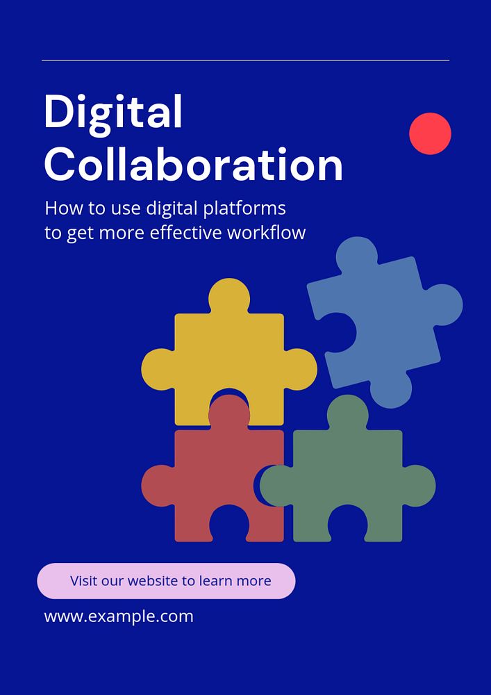 Digital collaboration  poster template, editable text and design