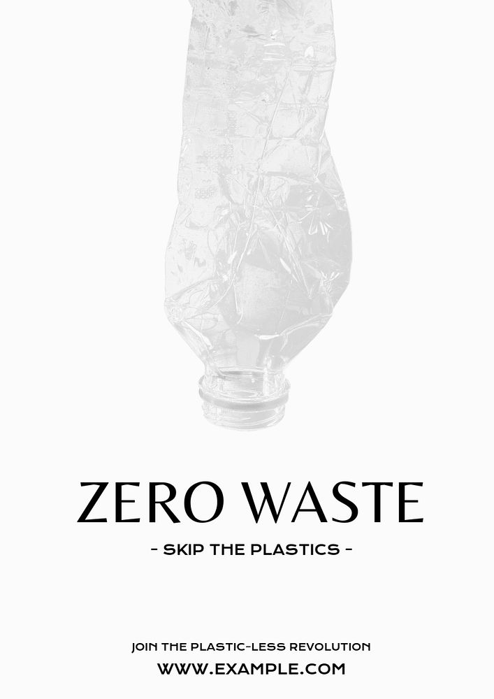 Zero waste living poster template, editable text and design