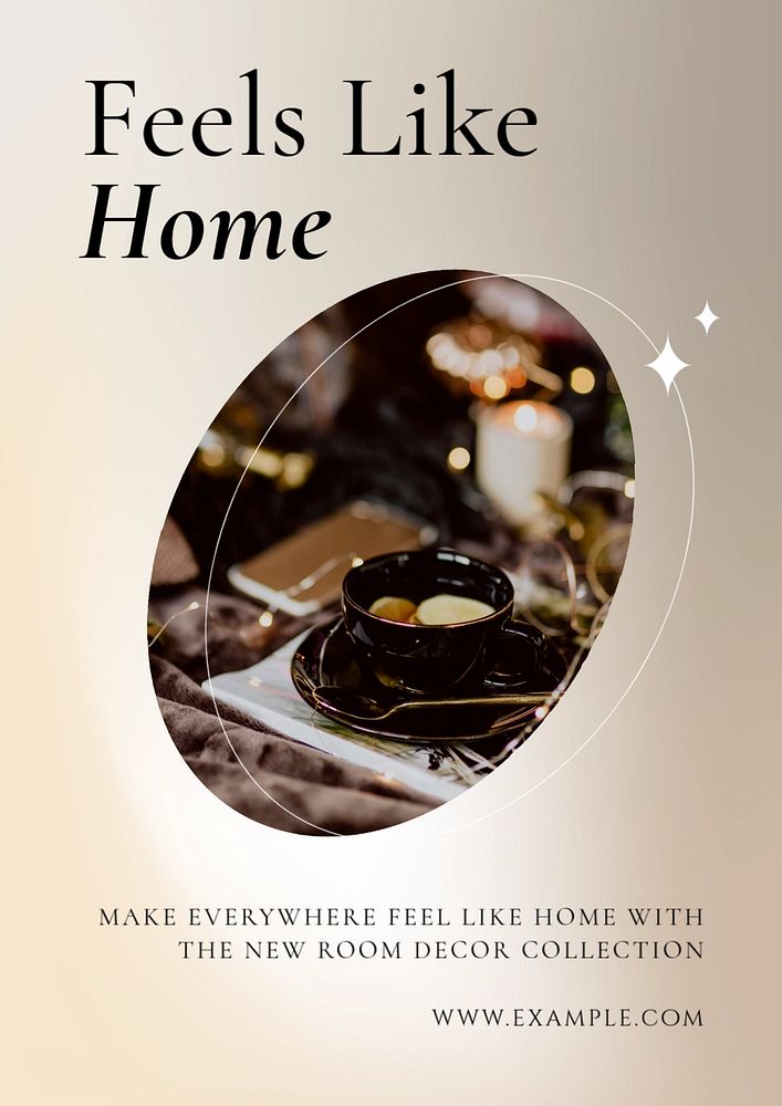 Feels like home poster template, editable text and design