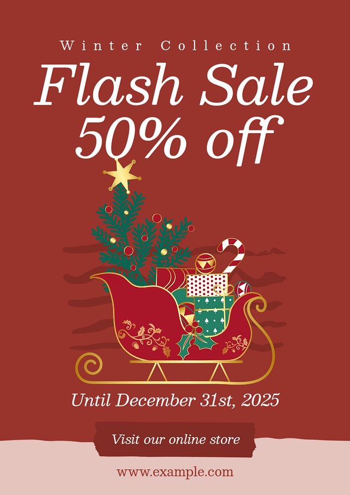 Flash sale poster template, editable text and design