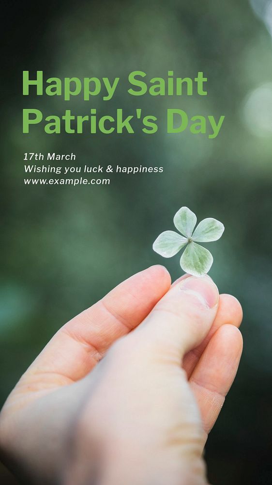 Saint Patrick's day Instagram story template, editable text