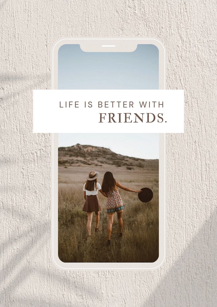 Friendship quote poster template, editable text and design