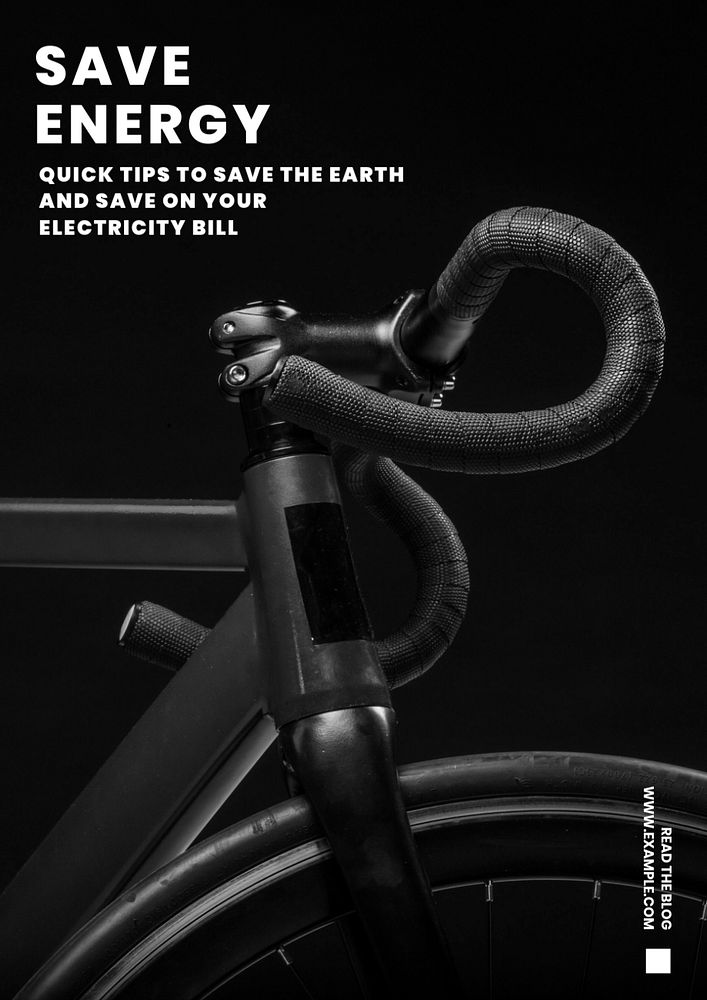 Save energy poster template, editable text and design