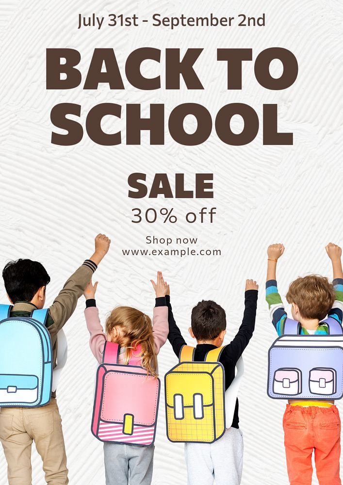 Back to school sale poster template, editable text and design