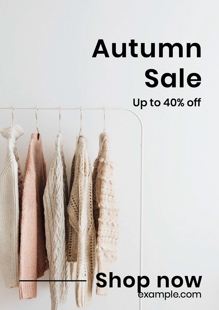 Autumn sale poster template, editable text and design