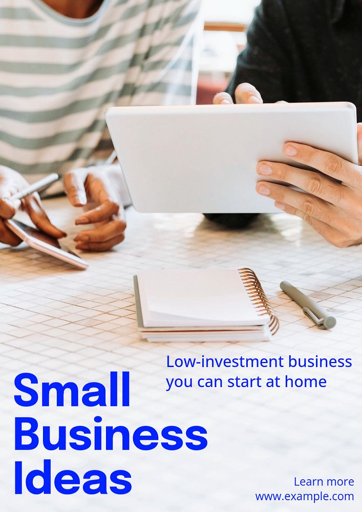 Small business ideas poster template, editable text and design