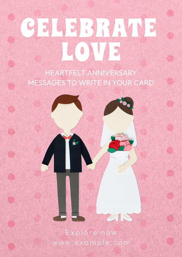 Celebrate love poster template, editable text and design